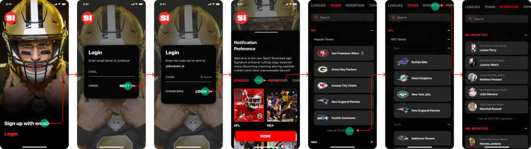 Login and landing flow: Design & Prototyping - showcase image